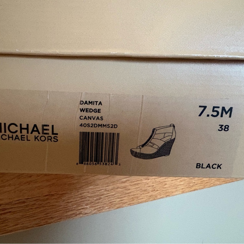 Michael Kors Damita Wedge Canvas Sandal - Black